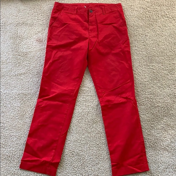 Men’s Red Regular Fit Khaki Pant - Picture 1 of 2